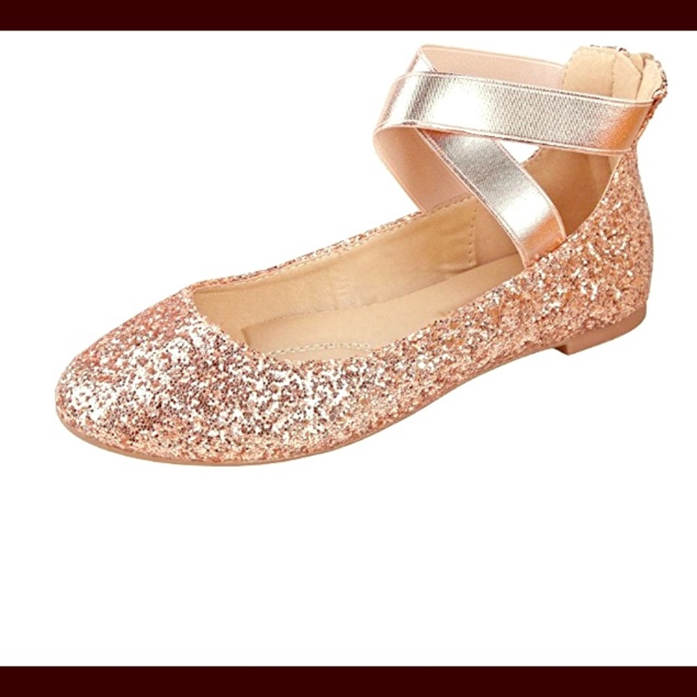 Ballerina Flats Champagne Glitter